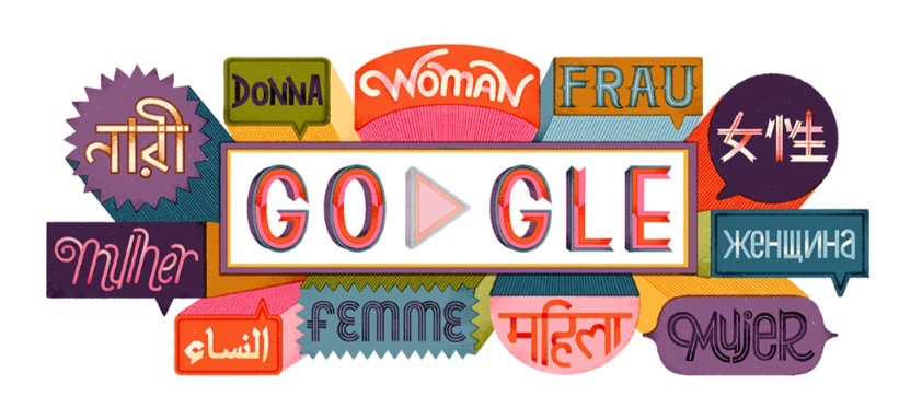 Googleロゴ「国際女性デー」に