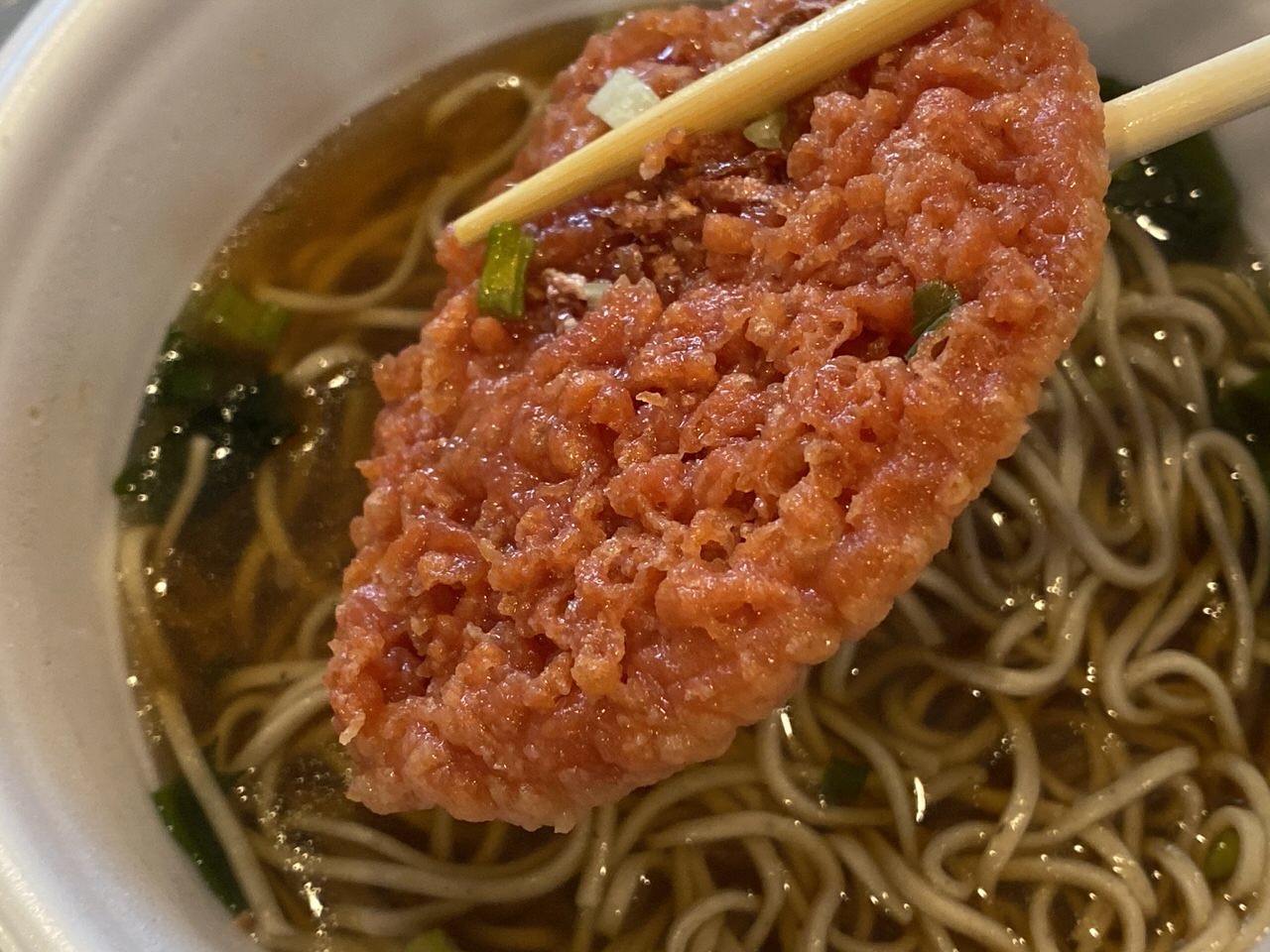 カップ麺「名代 富士そば 紅生姜天そば」6