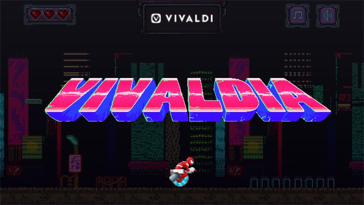 ノルウェー発のウェブブラウザー「Vivaldi」80年代風の横スクロールシューティングゲームを搭載する謎のアップデートを実施